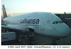 A380 nach New York City mit Lufthansa