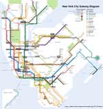 Linien Karte Plan New-York U-Bahn Karte Subway