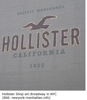 Hollister Shop in Manhattan Broadway Shoppen in NYC Beachmode Abercrombie und Fitch